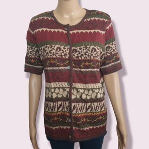 Alfred Dunner Short Sleeve Knitted Cardigan Sz Small